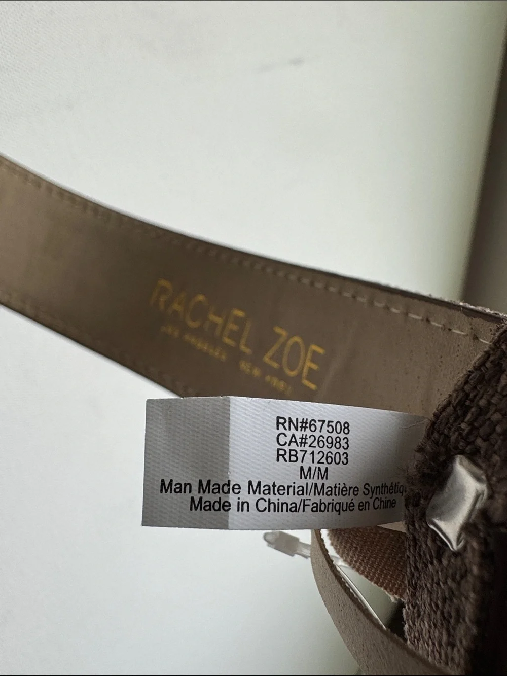Rachel Zoe Brown Woven Belt with Gold-Tone Buckle